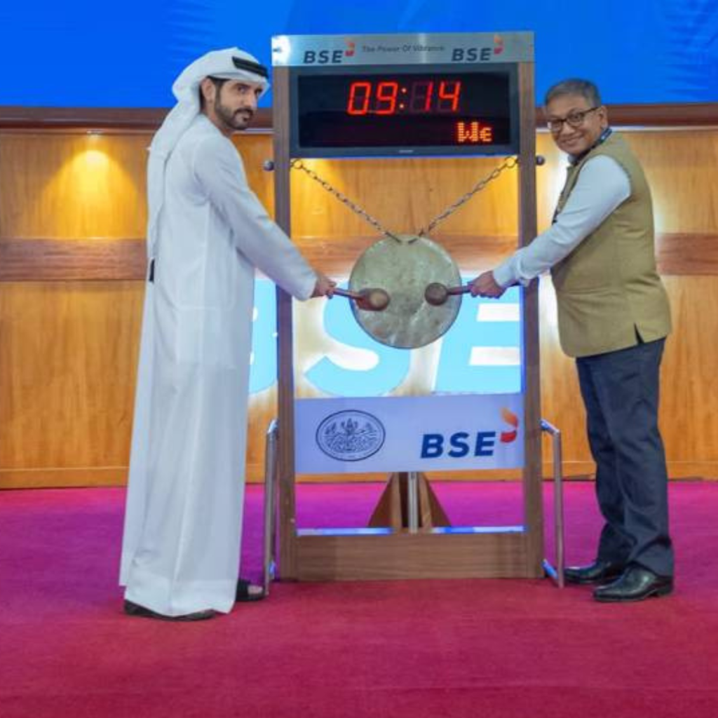Sheikh Hamdan Marks Visit to Bombay Stock Exchange, Rings Opening Bell During India Tour